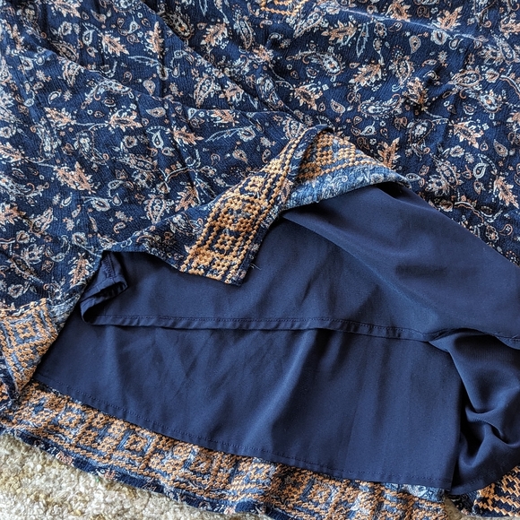 SOLD Market Spruce Womens 2X Navy Blue Paisley Embroidered 3/4 Sleeve Tunic - Picture 5 of 10